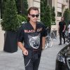 Exclusif - Brandon Lee, le fils de Pamela Anderson, sort de l'hôtel Royal Monceau à Paris le 2 juillet 2018.