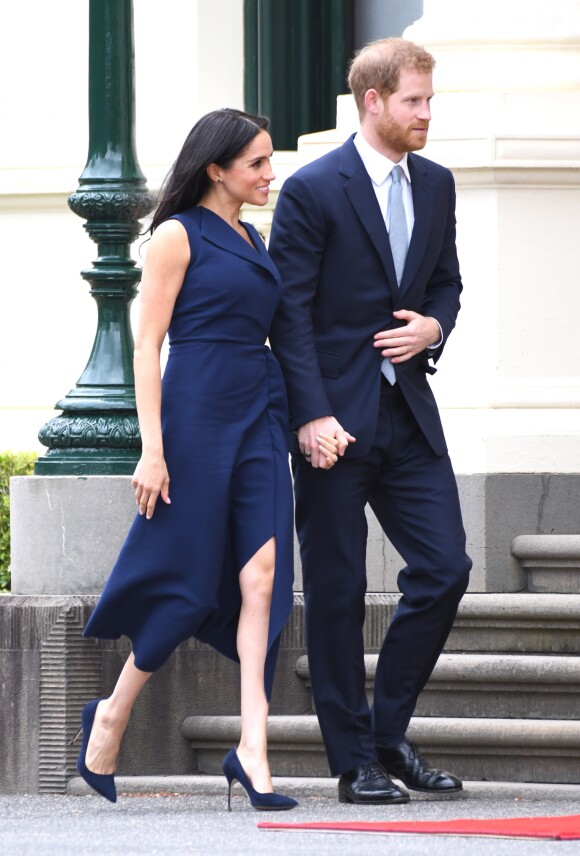 Meghan Markle et le prince Harry à la réception donnée par le gouverneur de Victoria à Melbourne le 18 octobre 2018.