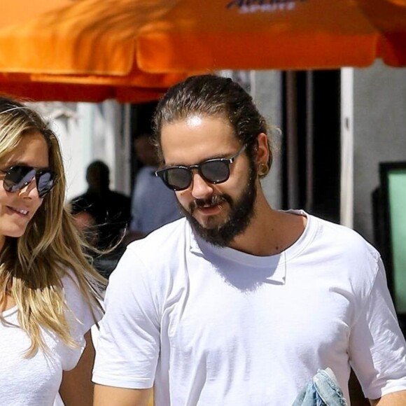 Exclusif - Heidi Klum et son compagnon Tom Kaulitz sont allés déjeuner en amoureux au restaurant Il Pastaio à Beverly Hills. Le 1er octobre 2018.