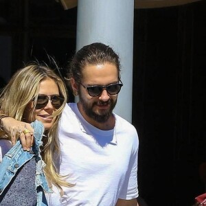 Exclusif - Heidi Klum et son compagnon Tom Kaulitz sont allés déjeuner en amoureux au restaurant Il Pastaio à Beverly Hills. Le 1er octobre 2018.