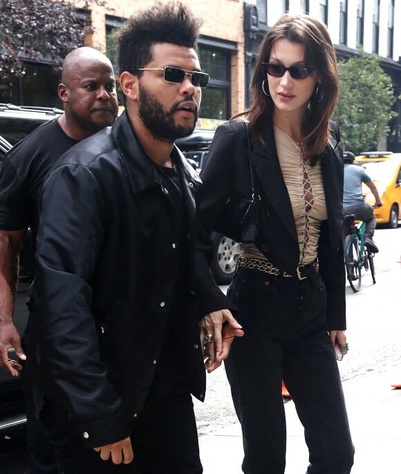 Bella Hadid et son compagnon The Weeknd sont allés bruncher chez Sadelle's pour l'anniversaire de Bella (22 ans) à New York, le 9 octobre 2018.
