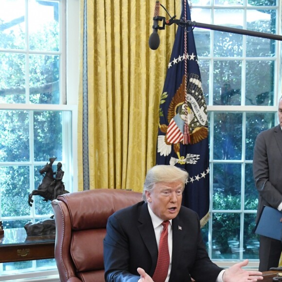Donald Trump dans le Bureau Ovale à la Maison Blanche. Washington, D.C., le 17 octobre 2018.