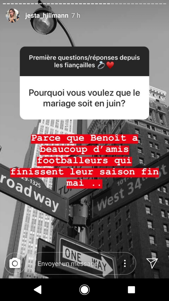 Jesta de "Koh-Lanta" parle de la demande en mariage de Benoît - story Instagram, 23 octobre 2018