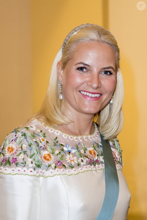 La princesse Mette-Marit de Norvège - Dîner de gala des 50 ans du prince Frederik de Danemark au château de Christiansborg à Copenhague, Danemark, le 26 mai 2018.