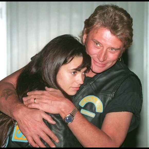 Johnny Hallyday et Adeline Blondieau à Carpentras, le 5 juin 1994.