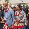 Le prince Harry et la duchesse Meghan de Sussex, enceinte, lors de leur visite dans le royaume des Tonga le 26 octobre 2018.