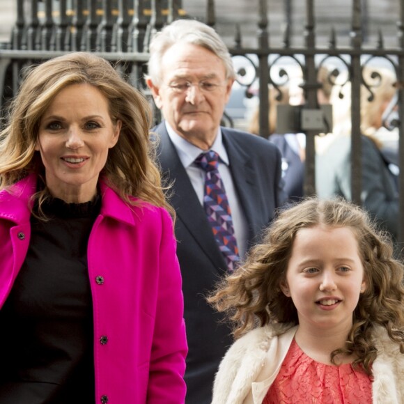 Geri Halliwell Horner et sa fille Bluebell Madonna Halliwell - Arrivées à la messe des jeux du Commonwealth à l'Abbaye de Westminster à Londres. Le 13 mars 2017