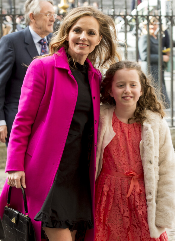 Geri Halliwell Horner et sa fille Bluebell Madonna Halliwell - Arrivées à la messe des jeux du Commonwealth à l'Abbaye de Westminster à Londres. Le 13 mars 2017