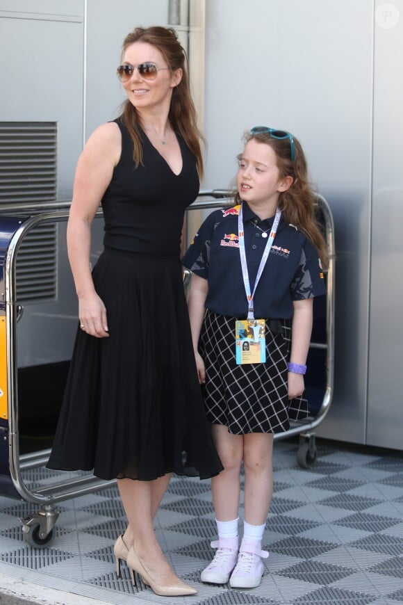 Geri Halliwell et sa fille Bluebell invitées au Grand prix de Formule 1 d'Espagne à Barcelone le 15 mai 2016.