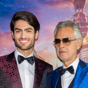 Andrea Bocelli et son fils Matteo Bocelli - Avant-première de Casse-Noisette et les Quatre Royaumes, à Milan. Le 16 octobre 2018