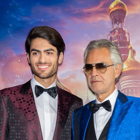 Andrea Bocelli et son fils Matteo Bocelli - Avant-première de Casse-Noisette et les Quatre Royaumes, à Milan. Le 16 octobre 2018