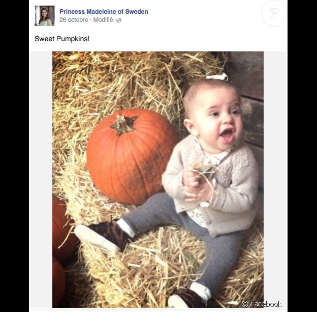 'Adorables citrouilles !' La princesse Madeleine de Suède a publié le 26 octobre 2014 cette photo de sa fille la princesse Leonore, prête pour Halloween !