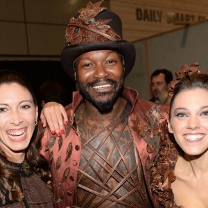 Silvia Notargiacomo, Djibril Cissé et Anaïs Delva - Backstage du 24ème Salon du Chocolat à la Port de Versailles à Paris le 30 octobre 2018. © Veeren-CVS/Bestimage