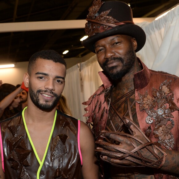 Brahim Zaibat, Djibril Cissé - Backstage du 24ème Salon du Chocolat à la Port de Versailles à Paris le 30 octobre 2018. © Veeren-CVS/Bestimage