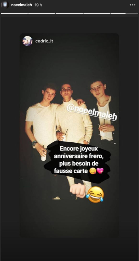 Noé Elmaleh fête ses 18 ans avec ses amis le 1er novembre 2018