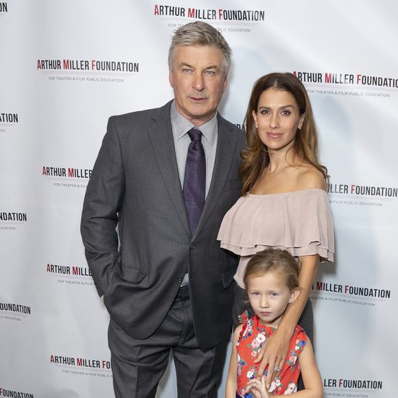 Alec Baldwin, sa femme Hilaria Baldwin et leur fille Carmen Gabriela Baldwin à la soirée de gala "2018 Arthur Miller Foundation Honors" à New York le 22 octobre 2018