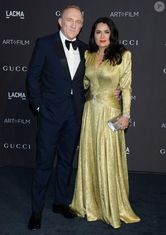 Salma Hayek et son mari François Henri-Pinault à la soirée LACMA Art + Film en l'honneur de Catherine Opie et Guillermo Del Toro présentée par Gucci à Los Angeles, le 3 novembre 2018