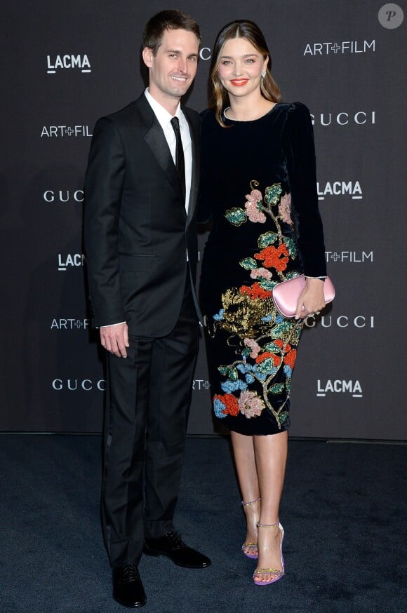 Miranda Kerr et son mari Evan Spiegel à la soirée LACMA Art + Film en l'honneur de Catherine Opie et Guillermo Del Toro présentée par Gucci à Los Angeles, le 3 novembre 2018