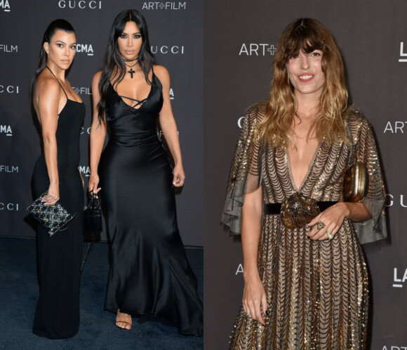 Kourtney, Kim Kardashian et Lou Doillon à la soirée LACMA Art + Film en l'honneur de Catherine Opie et Guillermo Del Toro présentée par Gucci à Los Angeles, le 3 novembre 2018