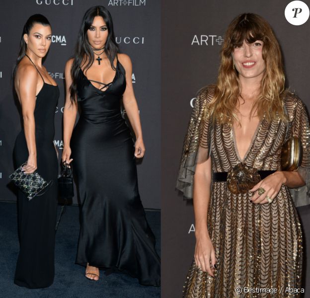 Kourtney, Kim Kardashian et Lou Doillon à la soirée LACMA Art + Film en l'honneur de Catherine Opie et Guillermo Del Toro présentée par Gucci à Los Angeles, le 3 novembre 2018