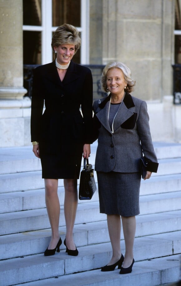 Lady Diana et Bernadette Chirac à L'Elysée, en septembre 1995.