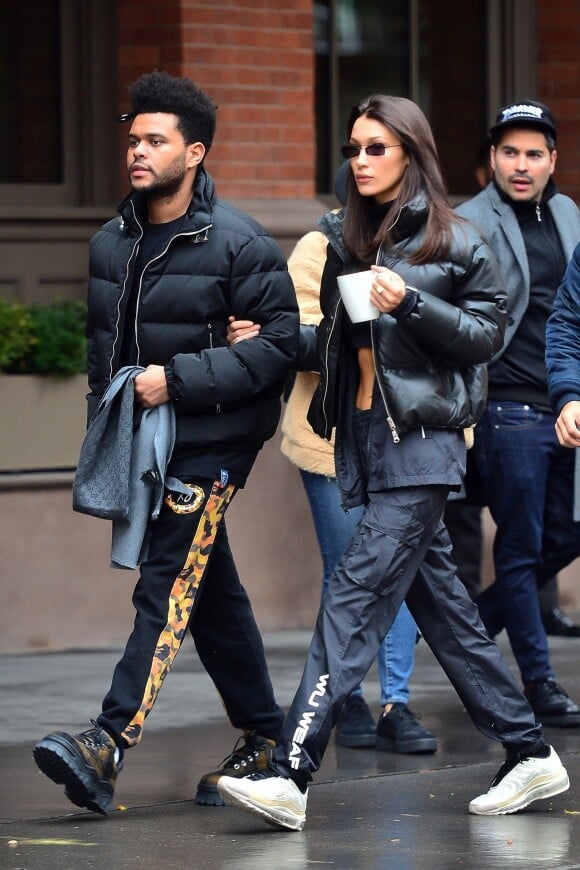 Bella Hadid et son compagnon The Weeknd à New York le 5 novembre 2018.