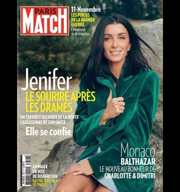 Jenifer en couverture du magazine "Paris Match", numéro du 8 novembre 2018.
