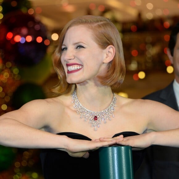 Jessica Chastain - Inauguration du Grand Sapin de la Maison Piaget aux Galeries Lafayette Paris Haussmann. Paris, le 7 novembre 2018. © Veeren/Bestimage