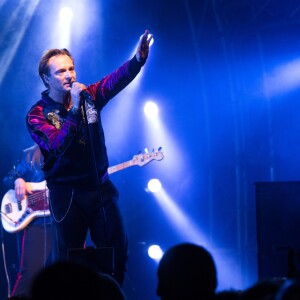 Exclusif - David Hallyday rend hommage à son père Johnny Hallyday, lors d'un concert aux fêtes de Wallonie à Andenne en Belgique le 23 septembre 2018.