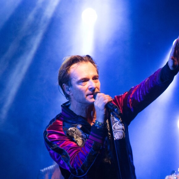 Exclusif - David Hallyday rend hommage à son père Johnny Hallyday, lors d'un concert aux fêtes de Wallonie à Andenne en Belgique le 23 septembre 2018.