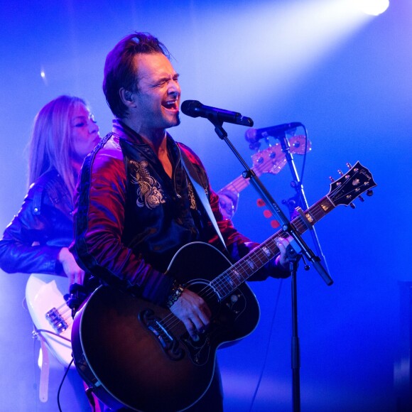 Exclusif - No Web - David Hallyday rend hommage à son père Johnny Hallyday, lors d'un concert aux fêtes de Wallonie à Andenne en Belgique le 23 septembre 2018.