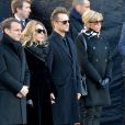 Le président Emmanuel Macron, sa femme Brigitte avec Laura Smet et David Hallyday - Arrivées des personnalités en l'église de La Madeleine pour les obsèques de Johnny Hallyday à Paris le 8 decembre 2017. © Veeren/Bestimage
