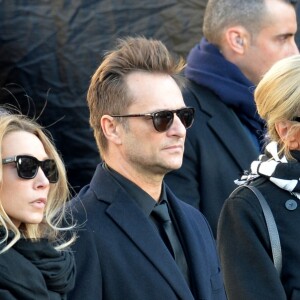 Le président Emmanuel Macron, sa femme Brigitte avec Laura Smet et David Hallyday - Arrivées des personnalités en l'église de La Madeleine pour les obsèques de Johnny Hallyday à Paris le 8 decembre 2017. © Veeren/Bestimage