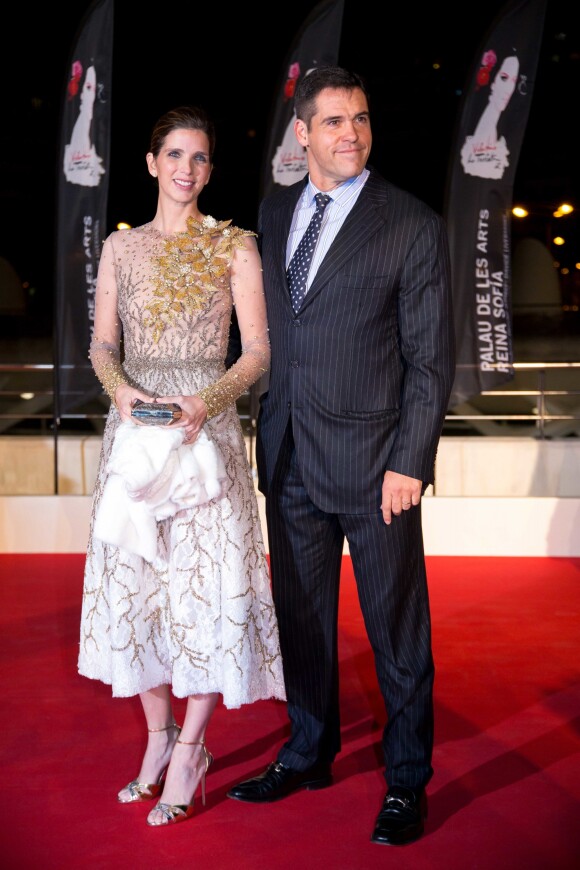 Le prince Louis de Bourbon (Luis Alfonso de Borbon) et sa femme la princesse Margarita le 9 février 2017 à l'opéra de Valence pour la première de La Traviata.