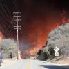 Illustration des incendies en Californie, à seulement un mile de la maison de la famille Kardashian à Calabasas le 9 novembre 2018.