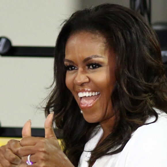 Michelle Obama sur le plateau de l'émission "NBC's Today" pour célébrer la "Journée internationale de la Fille" à New York, le 11 octobre 2018.