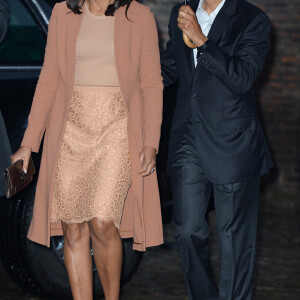 Barack Obama et sa femme Michelle Obama - Le prince William et Kate Middleton reçoivent Barack Obama et sa femme pour un dîner privé dans leur résidence de Kensington à Londres le 22 Avril 2016.