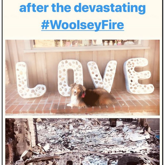 Miley Cyrus publie une photo de sa maison calcinée et lance un appel aux dons pour aider la population de Malibu en Californie suite aux incendies, le 13 novembre 2018