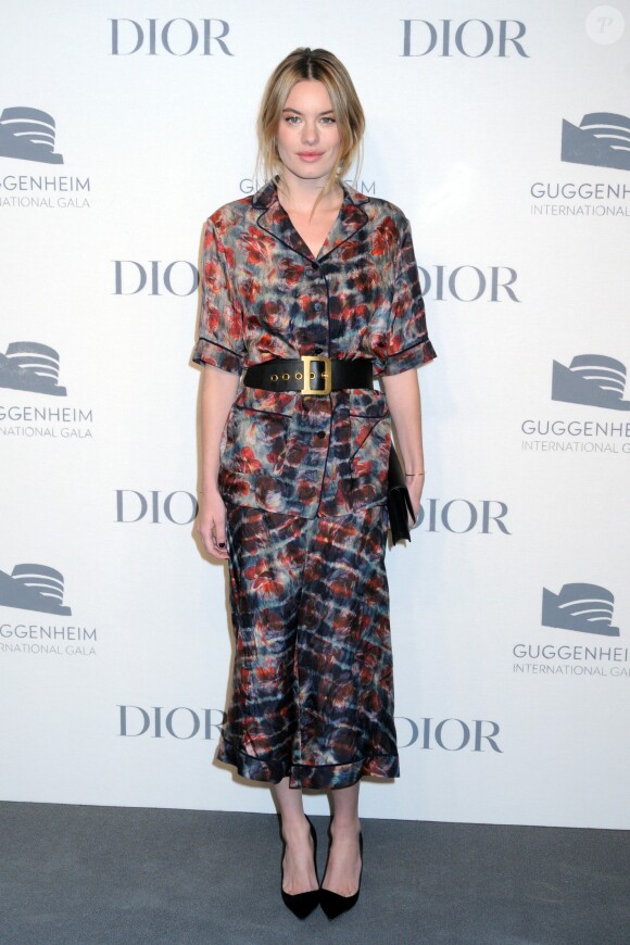 Camille Rowe assiste à la soirée pré-Gala International Guggenheim rendu possible par Dior au musée Solomon R. Guggenheim. New York, le 14 novembre 2018.