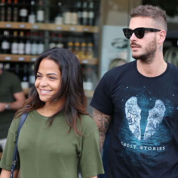 Christina Milian et son compagnon Matt Pokora (M. Pokora) font du shopping chez "Wally's" à Beverly Hills. Los Angeles, le 15 novembre 2018.