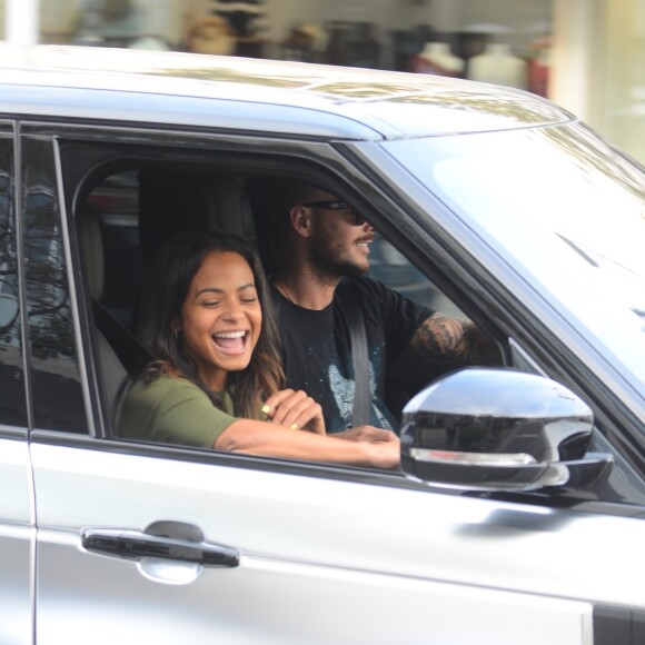 Christina Milian et son compagnon Matt Pokora (M. Pokora) font du shopping chez "Wally's" à Beverly Hills. Los Angeles, le 15 novembre 2018.