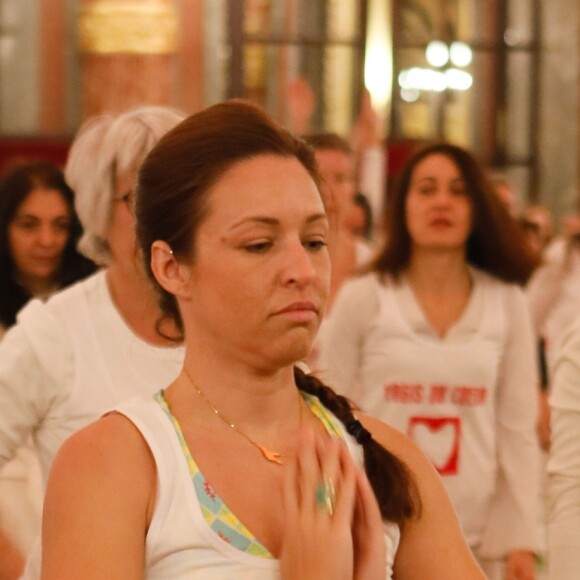 Exclusif - Natasha St-Pier - 5ème Opération "Yogis du Coeur" au profit de "Mécénat Chirurgie Cardiaque" à l'hôtel InterContinental Hotel Paris Le Grand à Paris le 18 novembre 2018.