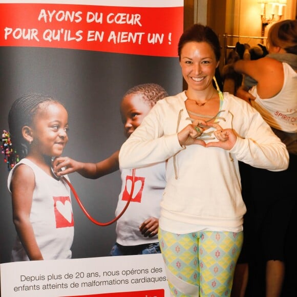 Exclusif - Natasha St-Pier - 5ème Opération "Yogis du Coeur" au profit de "Mécénat Chirurgie Cardiaque" à l'hôtel InterContinental Hotel Paris Le Grand à Paris le 18 novembre 2018. Après les célèbres « petits - déjeuners du cœur », le Grand Hôtel renouvelle son engagement en proposant de participer au plus grand rassemblement de yoga solidaire dans un magnifique écrin classé au cœur de Paris : le Salon Opéra ! Le Tigre Yoga Club, partenaire de l'opération, propose aux convives de participer à un véritable voyage corporel de 2h alliant postures de yoga, méditation active, danse libre et gong. Une expérience nouvelle pour tous les adeptes de cette discipline. La séance était menée par Marion Sebih et Philippe Garnier, le maître du Gong.© CVS/Bestimage  (No Web - No Blog pour suisse et Belgique)18/11/2018 - Paris