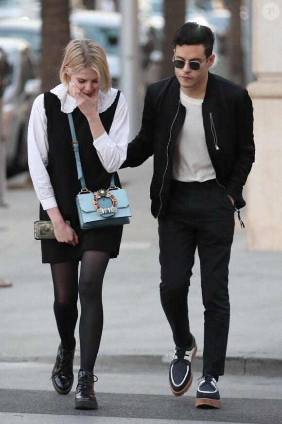 Exclusif - Rami Malek et sa compagne Lucy Boynton font du shopping sur Rodeo Drive à Beverly Hills, le 14 novembre 2018