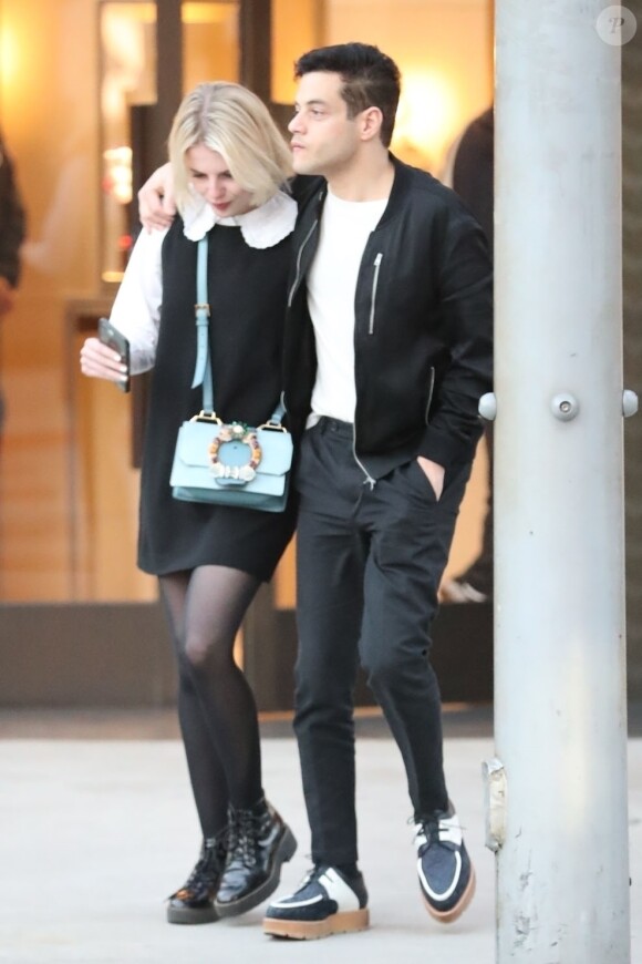 Exclusif - Rami Malek et sa compagne Lucy Boynton font du shopping sur Rodeo Drive à Beverly Hills, le 14 novembre 2018