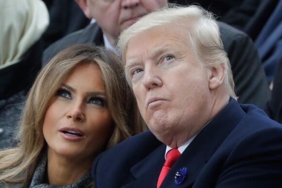 Le président des Etats-Unis Donald Trump et sa femme la Première Dame Melania Trump - Cérémonie internationale du centenaire de l'Armistice du 11 novembre 1918 à l'Arc de Triomphe à Paris, France, le 18 novembre 2018.