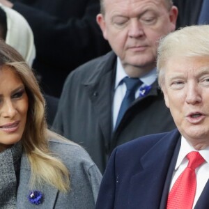 Le président des Etats-Unis Donald Trump et sa femme la Première Dame Melania Trump - Cérémonie internationale du centenaire de l'Armistice du 11 novembre 1918 à l'Arc de Triomphe à Paris, France, le 18 novembre 2018.