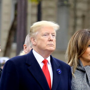 Le président des Etats-Unis Donald Trump et sa femme la Première Dame Melania Trump - Cérémonie internationale du centenaire de l'Armistice du 11 novembre 1918 à l'Arc de Triomphe à Paris, France, le 18 novembre 2018.