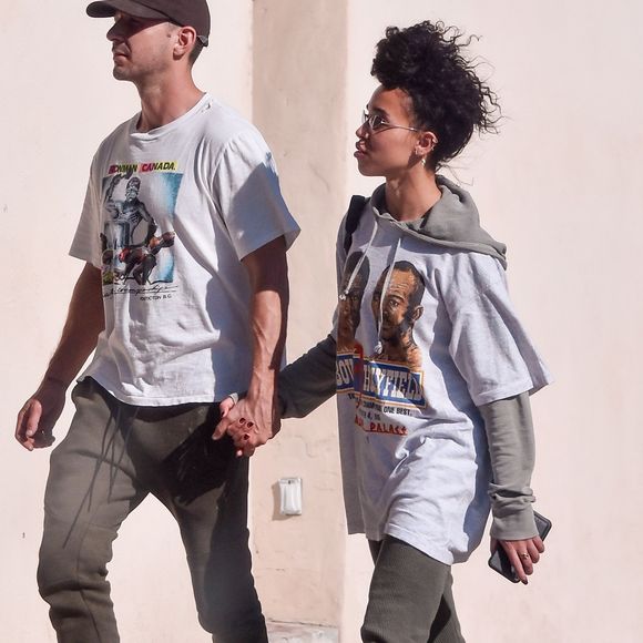 Exclusif - Shia LaBeouf et sa nouvelle compagne FKA Twigs se câlinent et s'embrassent dans les rues de Studio City. Los Angeles, le 6 novembre 2018.