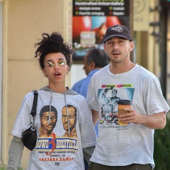 Exclusif - Shia LaBeouf et sa nouvelle compagne FKA Twigs se câlinent et s'embrassent dans les rues de Studio City. Los Angeles, le 6 novembre 2018.